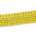 Best Selling Citrine Color Rhinestone Dense Cup Diamante Chain Trim By The Yard for Shoes, G0107